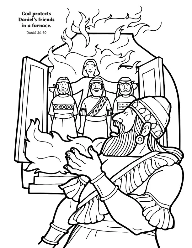 God protects Daniel’s friends in a furnace hero image