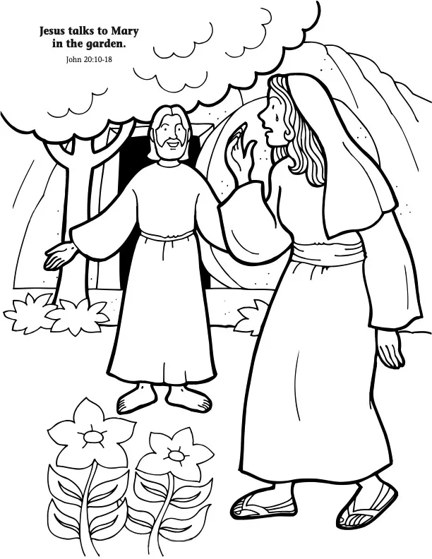 Jesus talks to Mary in the garden hero image